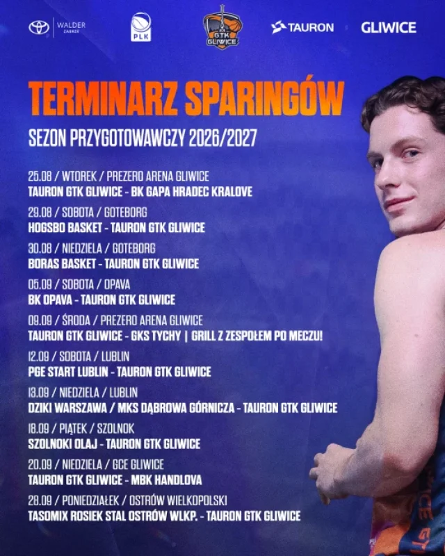 TAURON GTK Gliwice przedstawia plan sparingów! Szwecja, Czechy i grill z kibicami